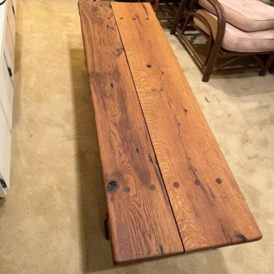 LOT 185: Rustic/Farmhouse Longe Wooden Coffee Table/Bench