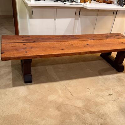 LOT 185: Rustic/Farmhouse Longe Wooden Coffee Table/Bench