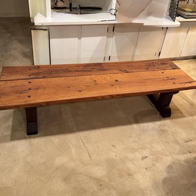 LOT 185: Rustic/Farmhouse Longe Wooden Coffee Table/Bench