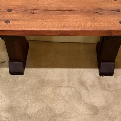 LOT 188: Farmhouse Style Wooden Bench