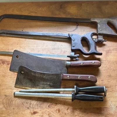 LOT 194: Vintage Butchers Tools