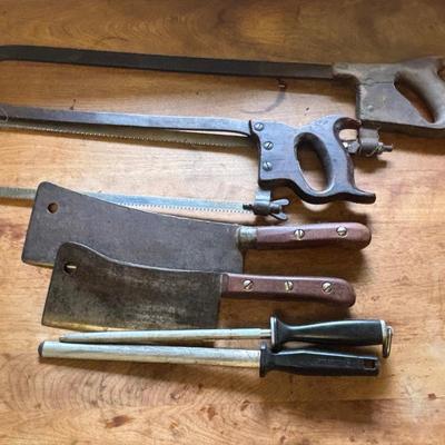 LOT 194: Vintage Butchers Tools