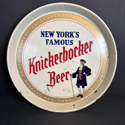 LOT 197: Vintage Barware Collection: Carved Corkscrews Set, Knickerbocker Beer Serving Tray, Philadelphia Seltzer Bottle & More