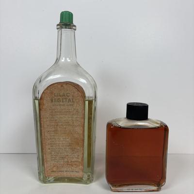 LOT 219: Unique Vintage Bottles & Jar: Colbalt Blue Jar w/a Medicated Creme Lid, Milk Glass Mortar & Pestel w/Lid, Lister Dental...