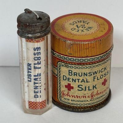 LOT 219: Unique Vintage Bottles & Jar: Colbalt Blue Jar w/a Medicated Creme Lid, Milk Glass Mortar & Pestel w/Lid, Lister Dental...