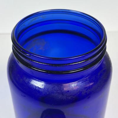 LOT 219: Unique Vintage Bottles & Jar: Colbalt Blue Jar w/a Medicated Creme Lid, Milk Glass Mortar & Pestel w/Lid, Lister Dental...