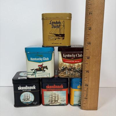 LOT 220: Cigar & Cigarette Tobacco Collection: Murad Tin, Antique Tobacco Scotch & Rappee Snuff Bottle, Cohiba Ashtray, Pouch,...