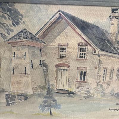 LOT 221: Signed Watercolor by Claire R Archer of the Enameling Furnace in Allaire NJ
