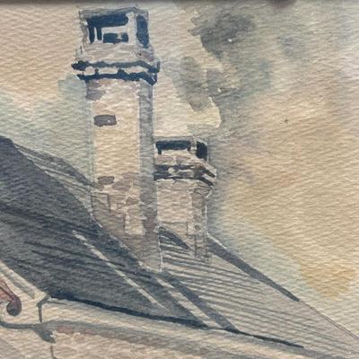 LOT 221: Signed Watercolor by Claire R Archer of the Enameling Furnace in Allaire NJ