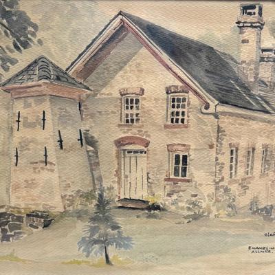 LOT 221: Signed Watercolor by Claire R Archer of the Enameling Furnace in Allaire NJ