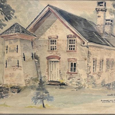 LOT 221: Signed Watercolor by Claire R Archer of the Enameling Furnace in Allaire NJ