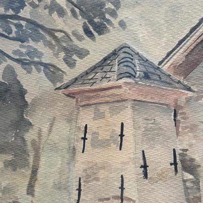 LOT 221: Signed Watercolor by Claire R Archer of the Enameling Furnace in Allaire NJ