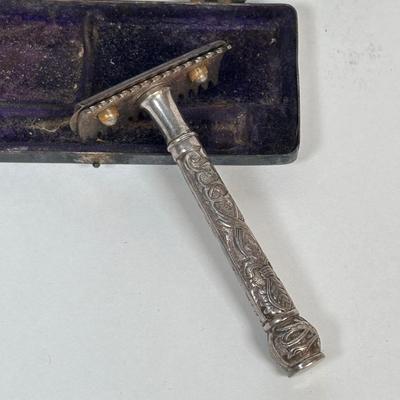 LOT 224: Vintage Razors Featuring a 1900's Gillette Pocket Edition 3 Piece Razor Set w/Original Case, Rolls Razor and More
