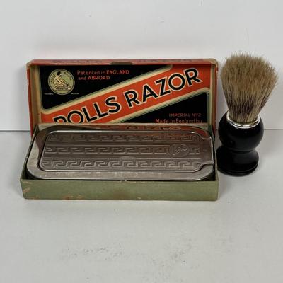 LOT 224: Vintage Razors Featuring a 1900's Gillette Pocket Edition 3 Piece Razor Set w/Original Case, Rolls Razor and More