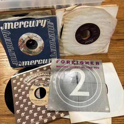 LOT 227: Vintage 45 Records Collection: Foreigner, Kiss, Hall & Oats, Eagles and so Many More