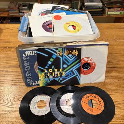 LOT 227: Vintage 45 Records Collection: Foreigner, Kiss, Hall & Oats, Eagles and so Many More