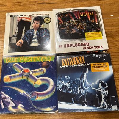 LOT 228: Classic Vinyl LPS: Sealed Nirvana Unplugged & Live, Journey, Warren Zevon, Joe Cocker, Blue Oyster Cult, Bob Dylann & More