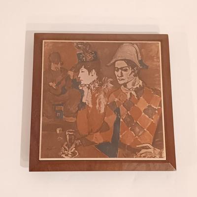 LOT 244: Picasso La Femme and Au Lapin Agile Art Tiles with Art Coffee Table Books