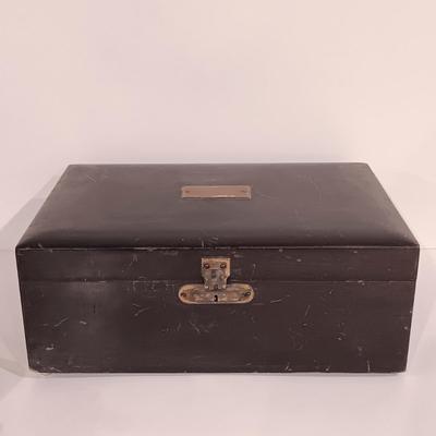 LOT 246: Antique Brass Borzoi Pipe Holder, Glass Lined Cigar Box, Etched Ind. Teak Ashtray & More