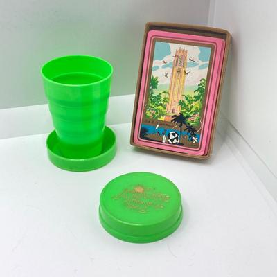 LOT 184: Vintage Collection - Celluloid Tape Measure (Camp, Le Jeune), Pin Cushion, Atlantic City Pill Holder, Perfume Bottle, Mabel...