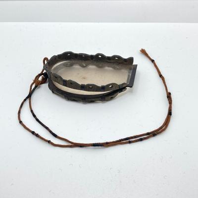 LOT 185: Antique Eye Protectors in Original Box (The Warren Eye Protector), Military Buttons, Canteen, Bakelite Handle Shoe / Button Pull...