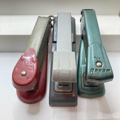 LOT 188: Vintage Office Supplies - Swingline, Arrow and Bostitch Staplers, Bernard and Gem Hole Punch Tools, Staple Removers and More