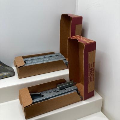LOT 188: Vintage Office Supplies - Swingline, Arrow and Bostitch Staplers, Bernard and Gem Hole Punch Tools, Staple Removers and More