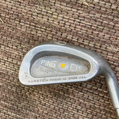 LOT 191: Ping Golf Clubs - Eye2 Yellow Dot Irons with Anser Putter