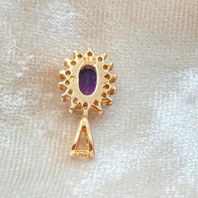 LOT 501: T&C Gold Ameythst Pendant - 14KP, TW 0.9g