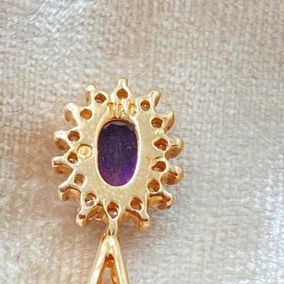 LOT 501: T&C Gold Ameythst Pendant - 14KP, TW 0.9g