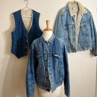 Men' Vintage Levi's & Shepler's Lot - Jackets, Vest, Sherpa