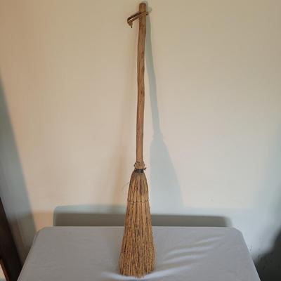 Two Handmade Wooden Brooms (D-EL)
