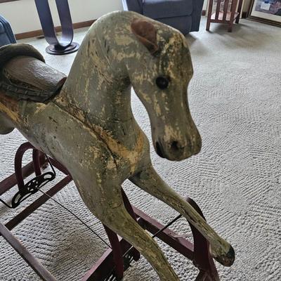 Antique Wooden Rocking Horse (LR-JS)