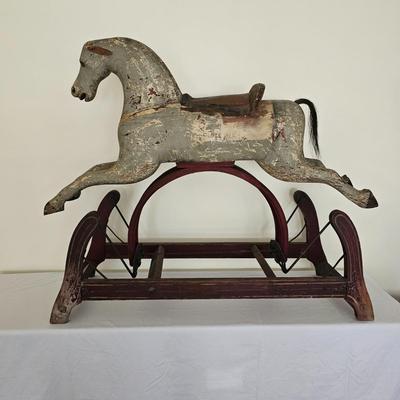 Antique Wooden Rocking Horse (LR-JS)
