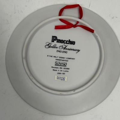 Disney Commemorative Plate Golden Anniversary Pinocchio Bisque Porcelain
