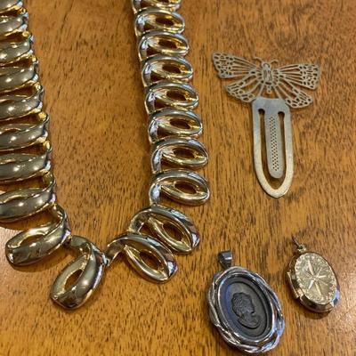 Misc gold tone jewelry and cameo