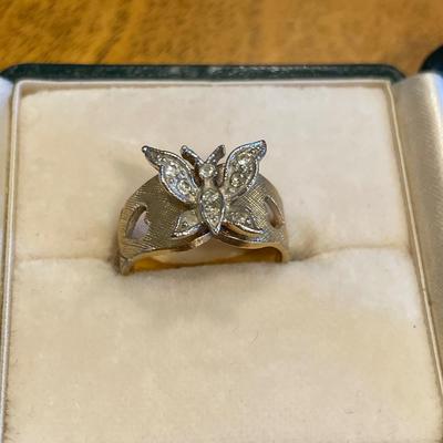 925 black and cream ring