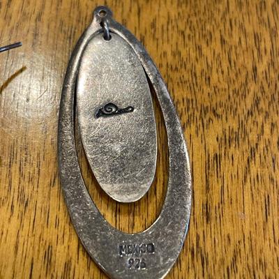 925 Mexico pendant, wine earrings and lizard clip