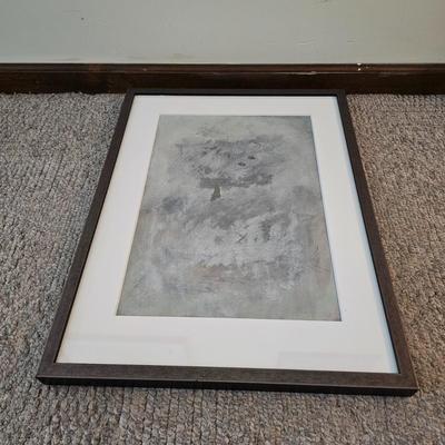 Three Soft Grey Mixed Media Paintings by Joyce Blunk (PC-JS)