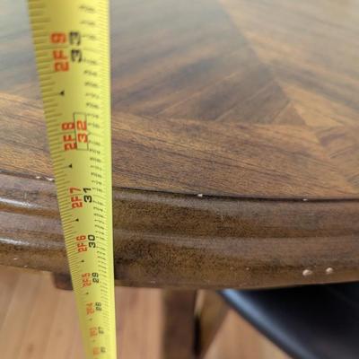 Round Dining Room Table With 4 Chairs with a Bottom Stretcher Shelf