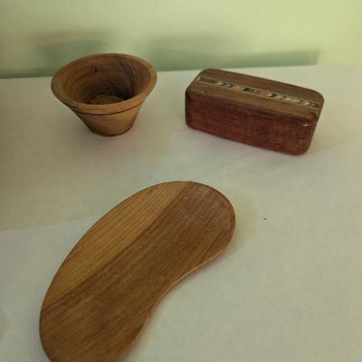 Mixed Wood Art Studio Bowls and Trinket Boxes