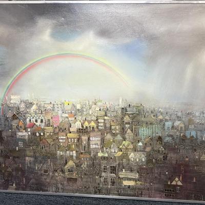 Large Rare Original Oil Bill Tolley Painting - London c1970