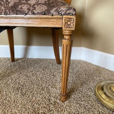 YOKE BACK ACCENT CHAIR AND A FLOOR LAMP