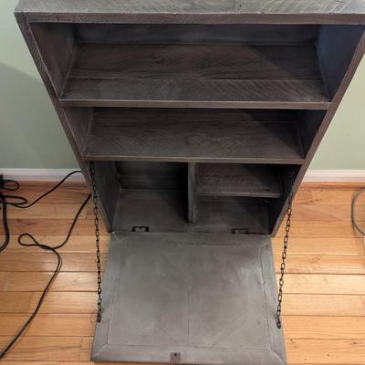 Shelving Unit With Bottom Shelf Folds Down