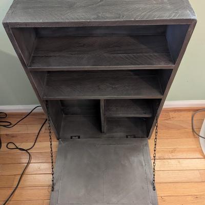 Shelving Unit With Bottom Shelf Folds Down