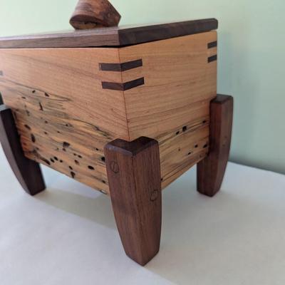Art Studio Maple and Mixed Wood Lidded Box Asheville Artist Neil Carroll