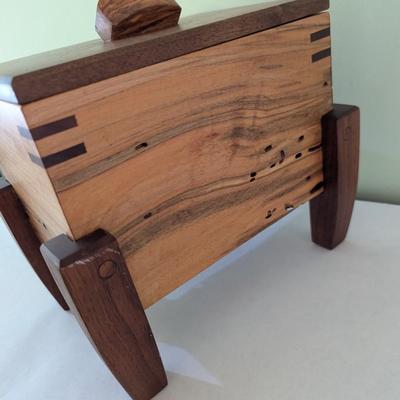 Art Studio Maple and Mixed Wood Lidded Box Asheville Artist Neil Carroll