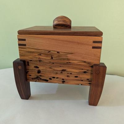 Art Studio Maple and Mixed Wood Lidded Box Asheville Artist Neil Carroll