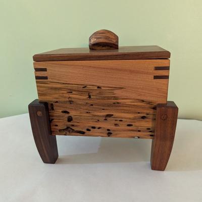 Art Studio Maple and Mixed Wood Lidded Box Asheville Artist Neil Carroll