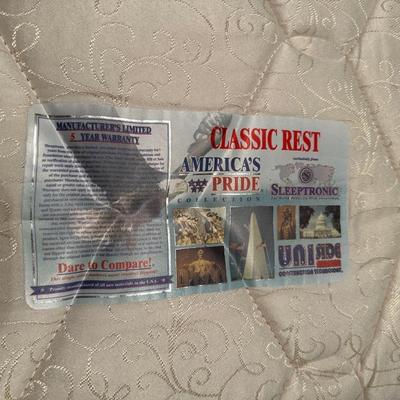 QUEEN CLEAN CLASSIC REST MATTRESS SET WITH HEADBOARD AND FRAME PLUS BEDDING